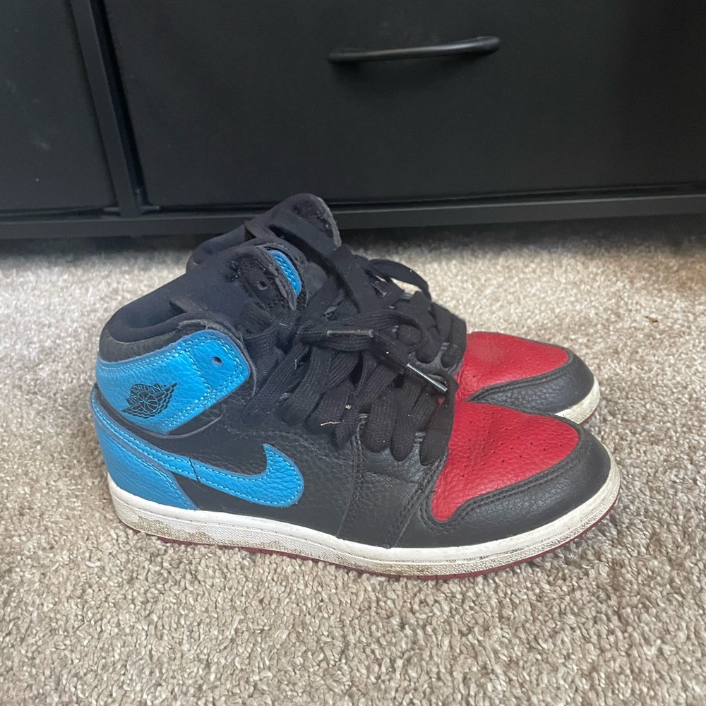 Kids Jordan High-Top Sneakers - Black, Red, and Blue